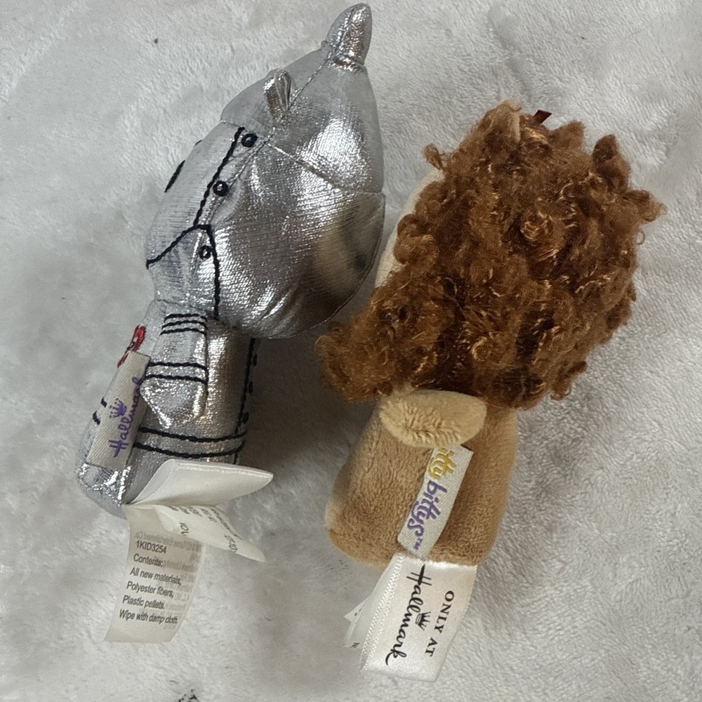 Hallmark Itty Bittys Wizard of Oz Lot of 2 Cowardly Lion & Tin Man Plush Toys 5" - Picture 7 of 7